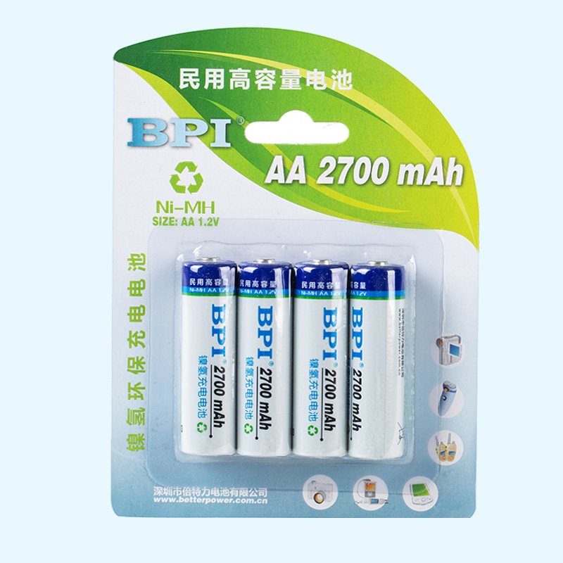 民用高容量鎳氫電池AA5號(hào)2700mAh毫安,應(yīng)用于KTV話筒,玩具及游戲機(jī)手柄電池